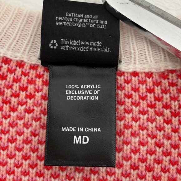 Harley Quinn Argyle Sweater DC Comics Harlequin Batman Joker Size Medium - Picture 12 of 13